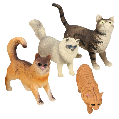 16Pièces Statues De Chat Simulation Résistantes Décor Pour Enfants