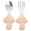 5Ensembles Kit Fourchette Bébé Court Silicone Beige 3