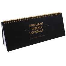 3Pièces Agenda Organisateur Semainier Noir Portable Pour Étudiants