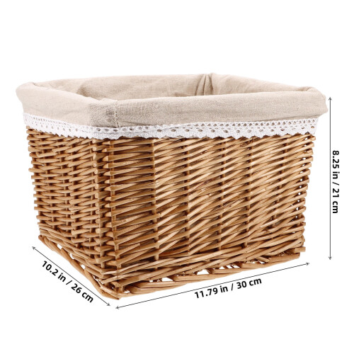 Worgeous Wicker Storage Basket Light Brown for Office Laundry Hamper Use 1Pcs 1