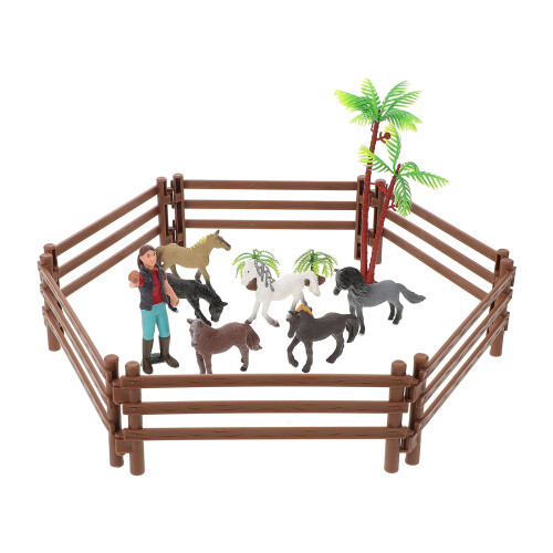 5Ensembles Mini Ferme Jouet Stable Plastique Coloré 2
