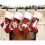 Conjunto de 4 meias de Natal de pelúcia vermelha de 45 cm (18 polegadas) 4