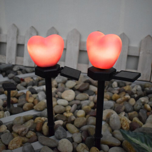 Lampes solaires Red Heart étanches pour extérieur (lot de 4) 1