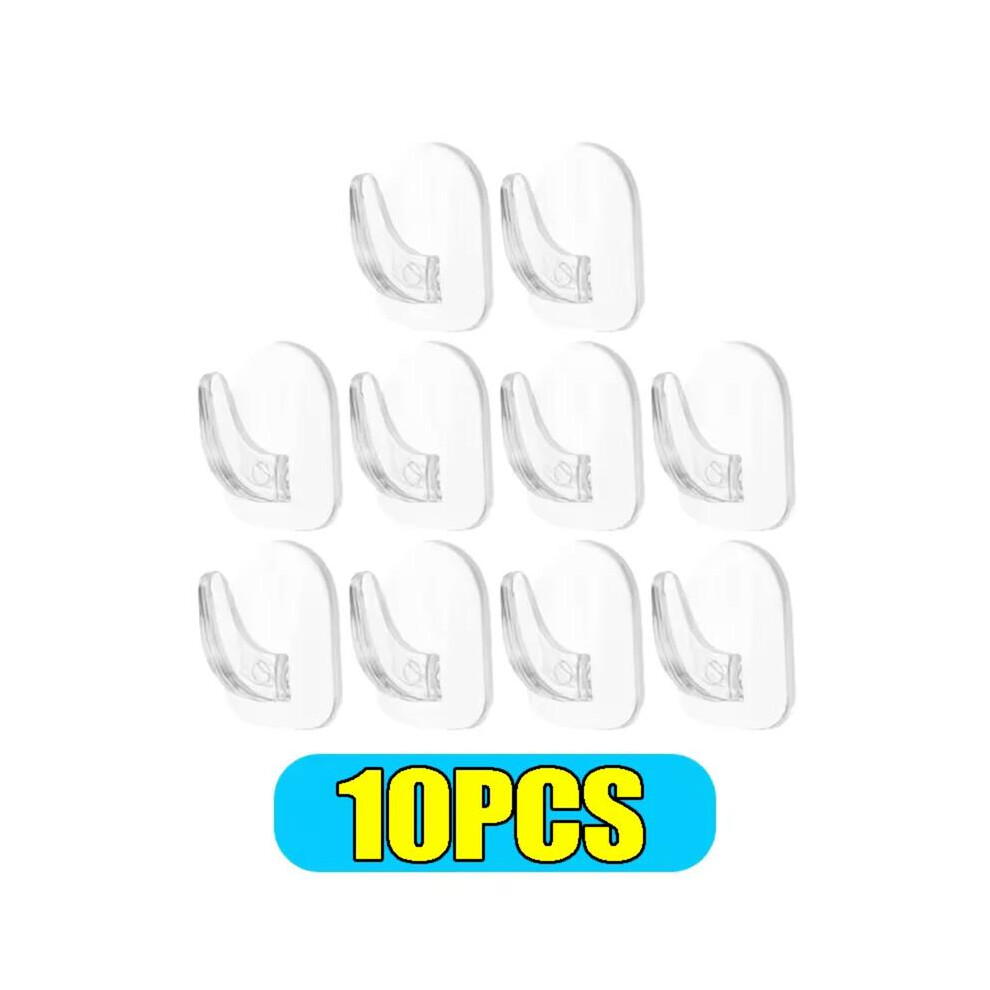 (10PCS) 50PCS Mini Clear Wall Hooks Self Adhesive Transparent Sticky Hanger Wall Decor Hook Home Kitchen Bathroom Storage Organi