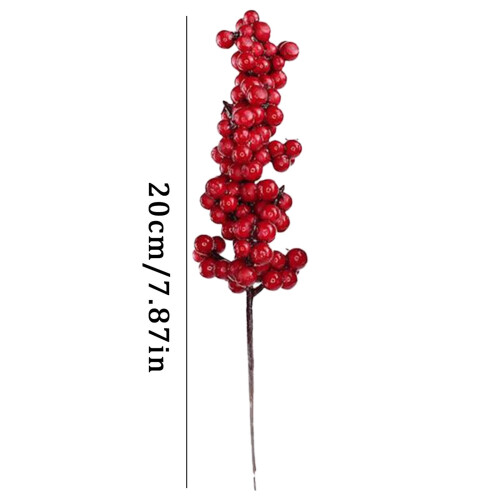 Artificial Berry Branches Red Christmas Decor 10 Pcs 1