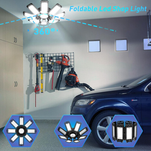 Φως γκαράζ LED 240W 24000lm 6500K 8+1 Ρυθμιζόμενα πάνελ 1