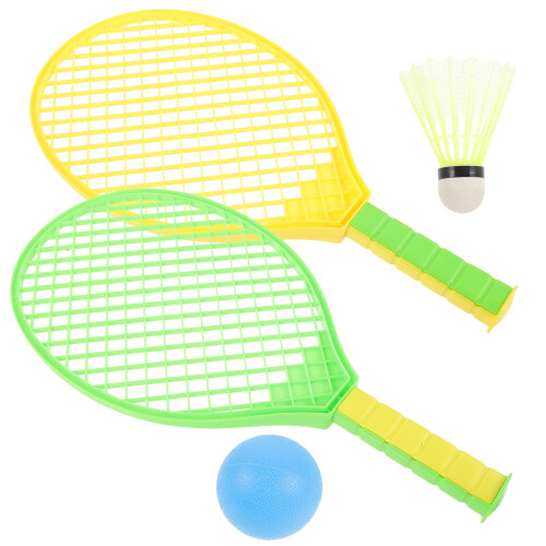 Kids Badminton Set with Plastic Rackets and Enhanced Grip 2