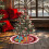 Weihnachtsbaumdecke Rot Weiß Schneeflockenmuster 122 cm 4