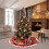 Weihnachtsbaumdecke Rot Weiß Schneeflockenmuster 122 cm 5