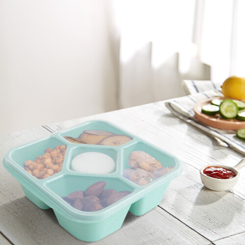 Recipiente Bento Box com 5 compartimentos, próprio para micro-ondas. 2