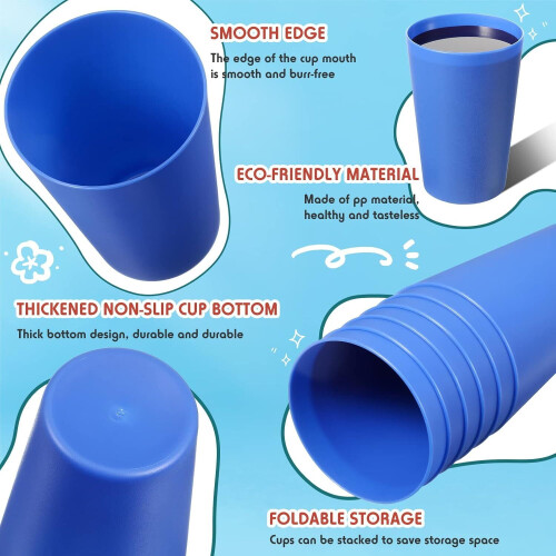 Barneplastkopper 5,5 oz stablebare gjenbrukbare 24 stk 1