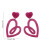 Orecchini a forma di cuore rosa per Sister Hollow Design (1 paio) 3