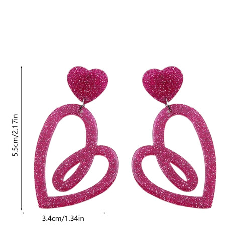 Orecchini a forma di cuore rosa per Sister Hollow Design (1 paio) 2