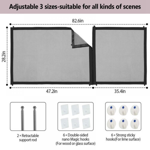 Large Mesh Adjustable Pet Gate, Expands to 72" 1