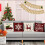 Capas de almofada de Natal 45x45cm, algodão e linho, vermelho e 5