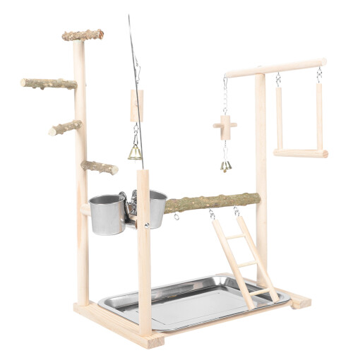 Support En Bois Multi-Usages Pour Perroquet