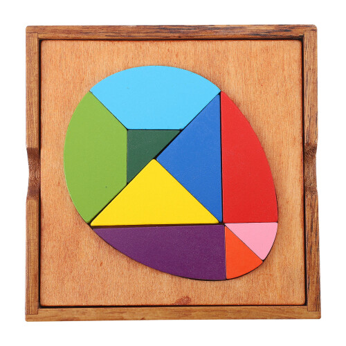1Ensemble Blocs Tangram Bois Multi Coloré Jeu Educatif Enfant