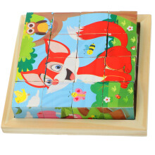 1Ensemble Jouets Éducatifs Puzzle Bois Animaux Doux Sans Bavures
