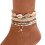 Tornozeleiras Boho Femininas com Conchas e Miçangas (1 Par) 5
