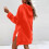 Women's solid color hooded sweatshirt fleece pullover 7