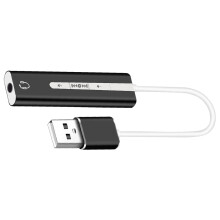 2Pièces Adaptateur USB Son 3.1 7.1 Noir Pour Microphone Casque