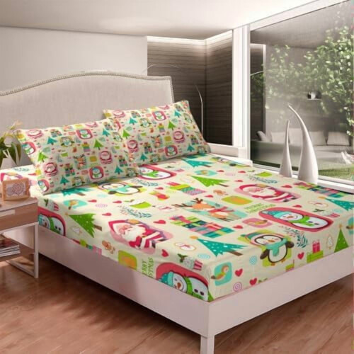 Jogo de lençóis 3D para cama de solteiro com bolsos fundos 1