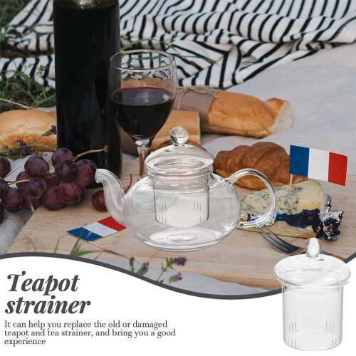 Teesieb mit Deckel für Glas-Teekanne (1 Set) 1