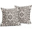 Σκούρο καφέ Boho μαξιλάρια 16x16", Vintage εκτύπωση λουλουδιών, λινά τετράγωνα μαξιλάρια, 2