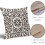 Σκούρο καφέ Boho μαξιλάρια 16x16", Vintage εκτύπωση λουλουδιών, λινά τετράγωνα μαξιλάρια, 4