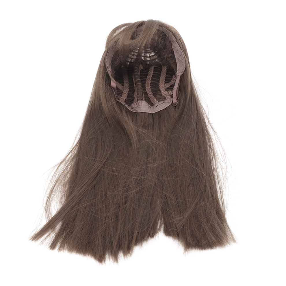 Unisex Brown Women Light Long Straight Synthetic Wig With Bangs For Cosplay Party