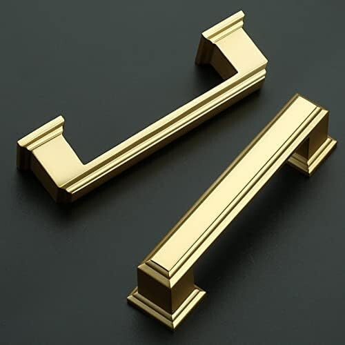 Brushed Gold Cabinet Pulls 3-inch Center 10-Pack 1