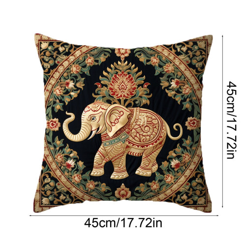 Vintage elefantpudebetræk bohemsk polyester 45x45 cm 2