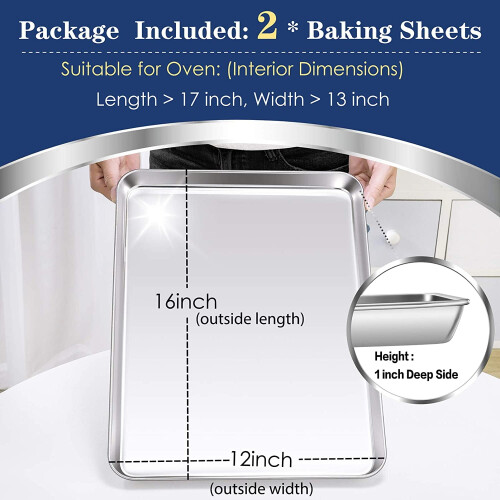 Assadeira de aço inoxidável de 40 cm (16 polegadas) - Pacote com 2 unidades 1