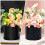 2 Black Cylindrical Flower Boxes with Lids 5