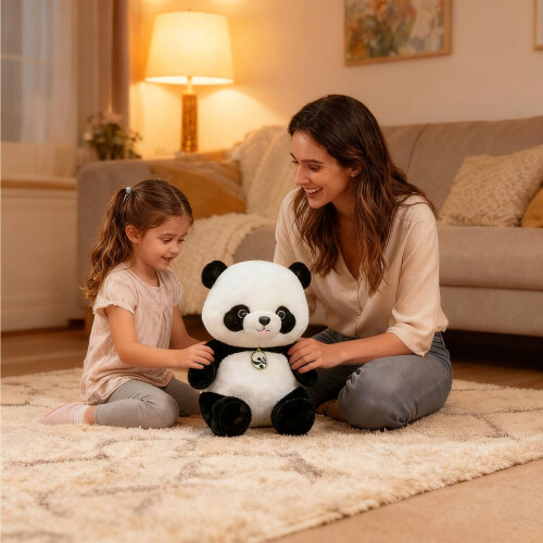 Λούτρινο παιχνίδι Panda - 10" Panda με απαλό και αξιολάτρευτο σχεδιασμό, άνετη οθόνη 2