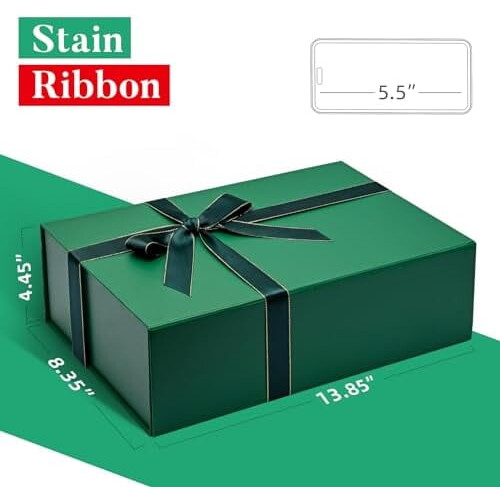 Schwarze magnetische Geschenkbox, 34,3 x 25,4 x 10,2 cm 1