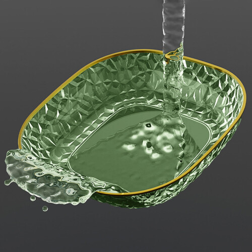 Assiette plate transparente en PET – Verte, 15 cm de côté 2