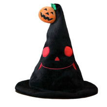 (Black) Halloween Pumpkin Unique Elf Plush Hat Party Prop Cosplay Gifts Toy Creative