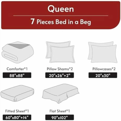 Wendebettwäsche-Set (Queen-Size), 7-teilig 2