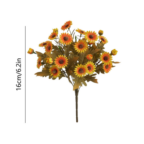 Flor artificial de girassol, tecido amarelo, 1 unidade 2