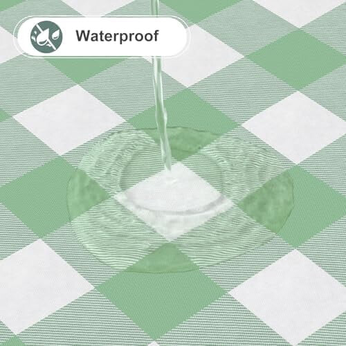 Round Waterproof Vinyl Tablecloth with Flannel Back, 60 in, 1