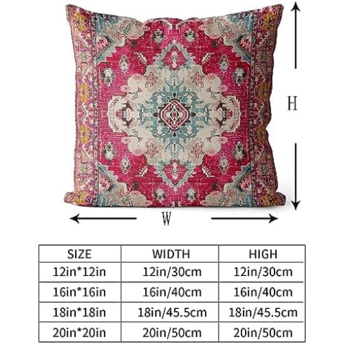 Μαξιλαροθήκες boho από βαμβάκι 16x16 ιντσών, σετ 2 τεμαχίων 1