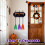 Διακοσμήσεις για το Halloween - Πινακίδα στάθμευσης με 3 ξύλινες σκούπες μαγισσών για 5
