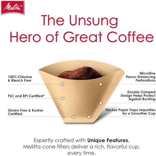 Bamboo Coffee Filters 4-Cone 480 Count Compostable 2