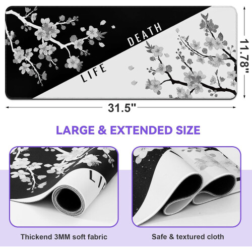 Gaming Mouse Pad Cherry Blossom Anime 31.5x11.8 in 1