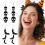 Ακρυλικά σκουλαρίκια για το Halloween με μαύρη νεκροκεφαλή σε σχήμα νυχτερίδας, 1 3