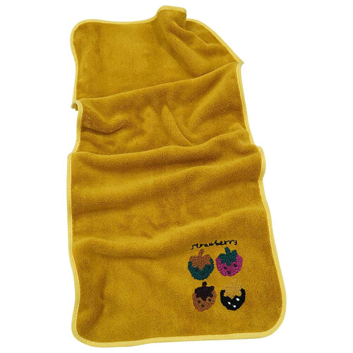 Πετσέτα Fleece με φράουλα και ζακάρ, κοραλί, εξαιρετικά απαλή, απορροφητική, με 1