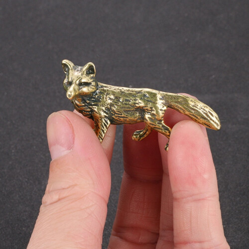 Brass Fox Statue Desktop Decoration 2