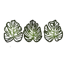 Leaves Wood Wall Decor , 3Pcs Tropical Wall Art Jungle Decor, Wooden Natural Leaves Plant Wall Decor Green
