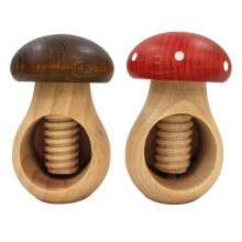 2pcs "Mushroom & Toadstool" Wooden Nutcracker Set Nut Shelling Tool, Multi-Functional Walnut Cracker